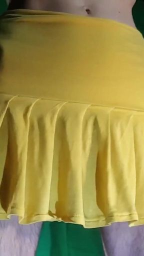 Yellow Miniskirt with Yellow Shorts