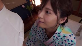 Asian MILF Rei Kuruki exchanges fluids with older man