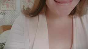 Evening Masturbation of a Busty Wife in a Bathrobe