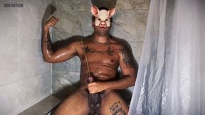 Bastard pig:black cock pissing humiliation