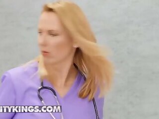 Nurses (Taylee Wood, Angelo Godshack) Get Caught By The Hospital Administrator - Reality Kings