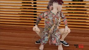 Yaoi - Guy with a Fully Tattooed Body Fucked by Twink