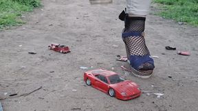 part 2. mom trample crush boys toycars in sandal