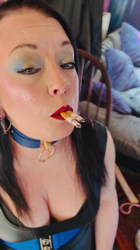 British Wife, Tina Snua, Smoking 2 Cigarettes At Once! Drifting Snap Inhales Smoker Smoke OMI OME
