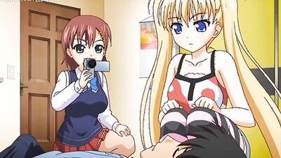 Two hot teen babes experiment with each other's bodies in steamy hentai porn