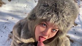 Vilu Vidish Is Sucking Dick in the Winter Forest