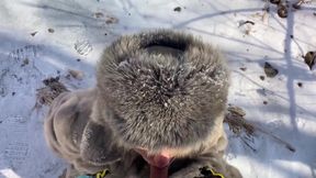 Vilu Vidish Is Sucking Dick in the Winter Forest