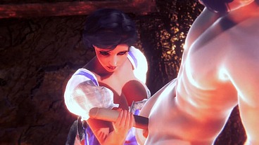 Belle give a Handjob and a Blowjob - Beauty and the beast parody