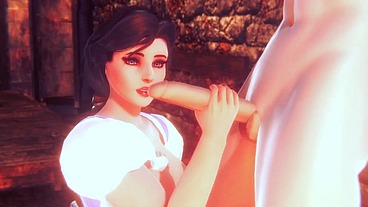 Belle give a Handjob and a Blowjob - Beauty and the beast parody