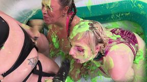 subs maisie lewis & kitty get gunged & grind by lola devil