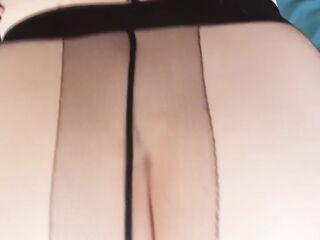 Ultra-sheer Ebony Stockings POV Hose Footjob - Dame Olga 1080p (020b)