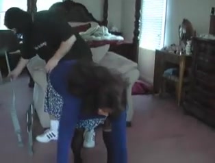 BBW bent over, tied, gagged and...
