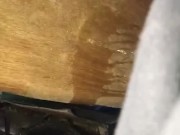Public cum and piss in abandoned house