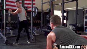 RagingXXX.com - Post-workout passion turns into a gay anal fuck fest