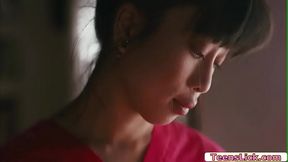 Asian Masseuse let Ariel licks her pussy