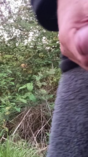 Moaning Squirting Cumshot Wanking in the Woods Wearing Onesie