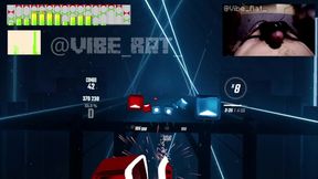 Hards Free-For-All-For-All Orgasm Playing BeatSaber with the Monster Nobra Twincharger Magic Wand (bass nipple)