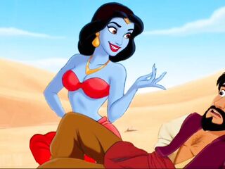 Aladdin and Princess Jasmine make Shameful Wants to the Genie. Toon Porn Parody.