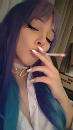 Cute Anime Girl smoking a cig(full vid on my 0nlyfans/ManyVids)