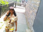 PUBLIC SOLO FEMALE VOYEUR EXHIBITIONIST COSPLAY THONG GOLDEN MIDGET REALITY