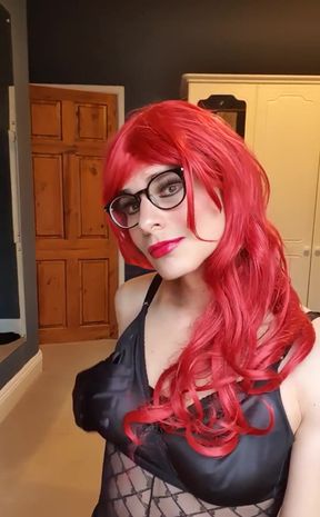 You want to touch don't you, running your hands all over my nylon clad body, sliding your hands up and down my long legs