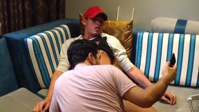 Latin Twink's Second Blowjob Today - He Keeps Coming Back!