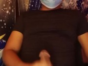 Pinoy in white brief, caressing his massive dick, part4 (almost cumming)