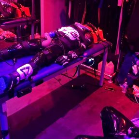 Rubber Gimp Strapped to the table and edged 100 times