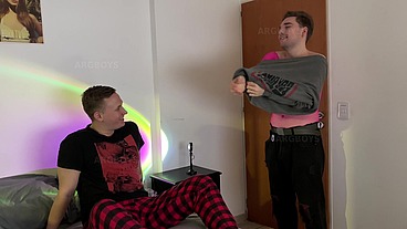 Step-Brother with Big Ass in Fishnets