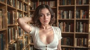 my books were late – the hot librarian offered to cancel the fine if i stretched her tight pussy [ai]