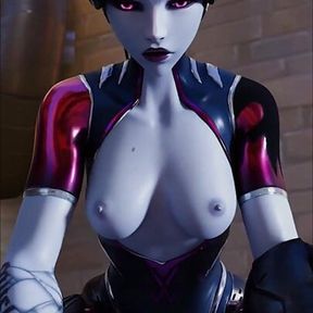 Overwatch Widowmaker riding huge dick in cowgirl pose