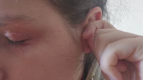 Earwax Removal Close-Up with Q-Tips — Deep Ear Cleaning Fetish, Visible Wax, Personal Hygiene, Intimate Ear Play ASMR Style