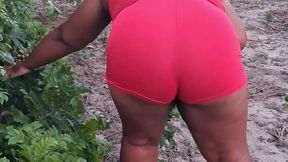 crente safada colhendo frutas
