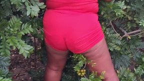 crente safada colhendo frutas