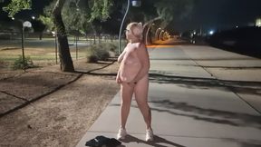 Thick BBW wife strips in public park and role play with hus! BadBlondieMonroe