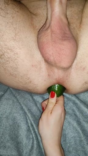 Cucumber Ass Fucking by My Wife