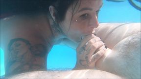 mff swimming pool threesome with underwater blowjob