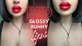 Red Glossy Runny Lips