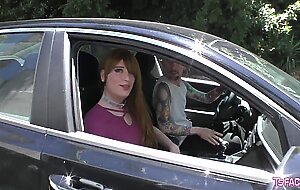 Redhead TS Edges Her Raging Boner As She's Ass Fucked