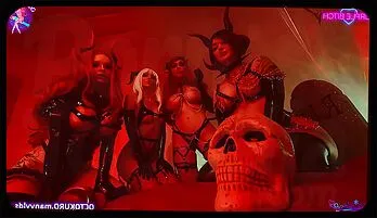 Infernal Orgy: Demoness Cosplay Fuckfest with Octokuro & Friends