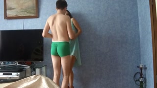 Stepmom catches stepson looking at her panties and he fucks her