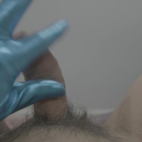 Gentle Cyan Gloved Handjob