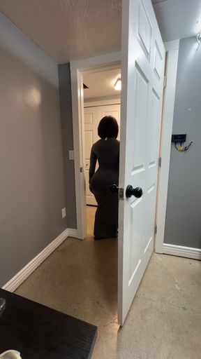 Love how my new grey dress looks on my big ass and tits   Clip 1