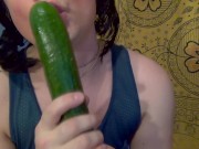 trap is Sucking and licking cucumber ASMR ( Peas and pies remake )