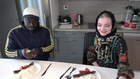 beautiful hijabi housewife invited her husband’s bbc friend over for arabic kebab