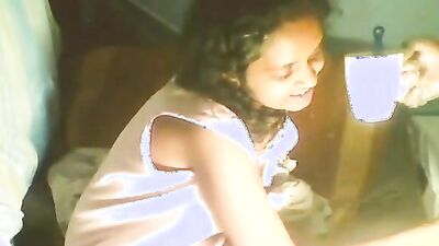 Tina, the Desi MILF, seduces her Lankan servant for a steamy homemade blowjob