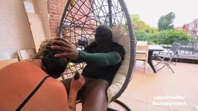 Balcony Blowjob From Neighbor Then I Dropped Load of Cum in Her Mouth