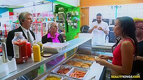 Raven Redmond, Alice March And Adrian Maya In Hot Dog Stand