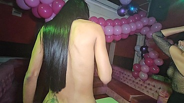 We meet Sofia Cataleya at the Club. Maya and Luca POV adventure with trans.