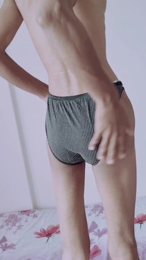 Thrilling moment from "Skinny boy masturbating"